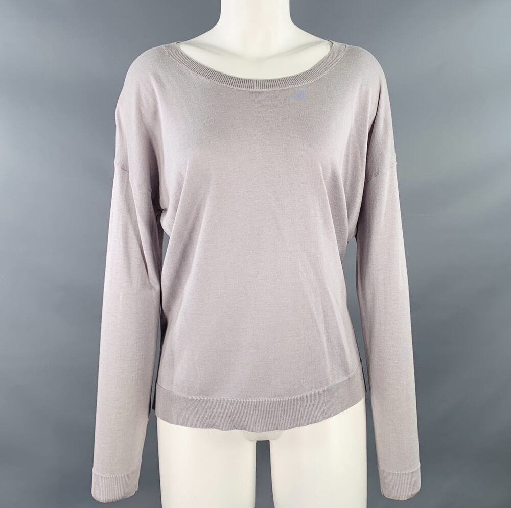 MARGARET OLEARY Size M Cotton Silk Long Sleeve Scoop Neck Casual Top